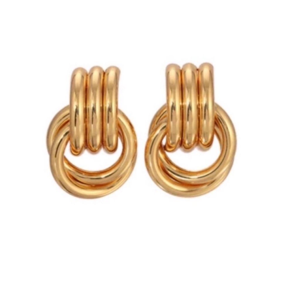 New! Gold Baby Knot Earrings (3003) NWOT - Picture 3 of 3